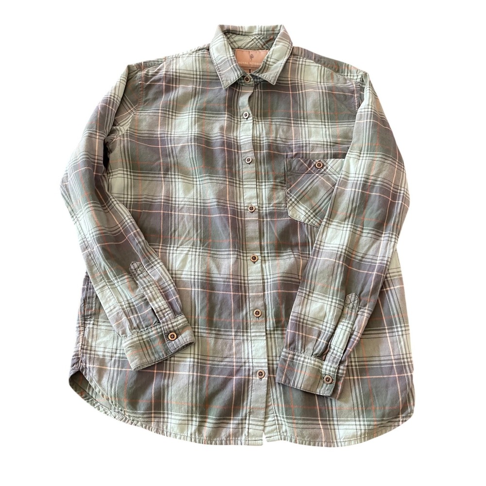 Royal Robbins Dream Trekker Flannel Plaid Shirt Green Small 222-Y622018-193